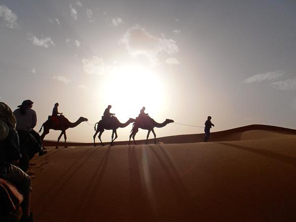 A camel ride in Morocco