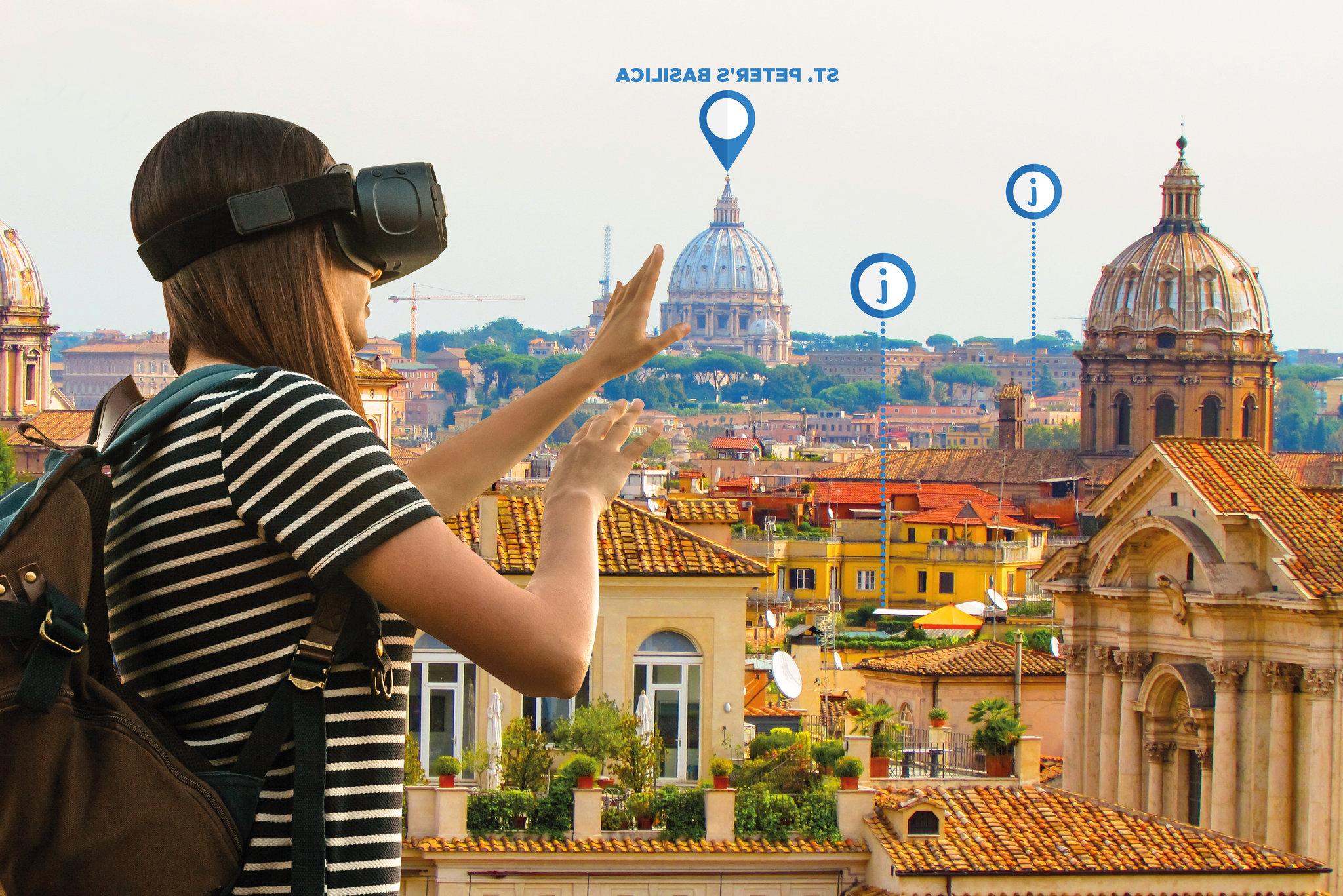 student with vr glasses during a virtual field trip